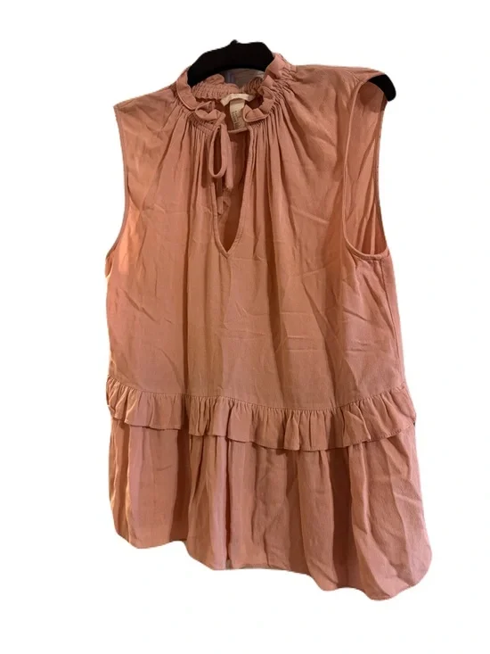 H&M Sleeveless Ruffle Tie-Neck Blouse - Rose - Picture 1 of 1